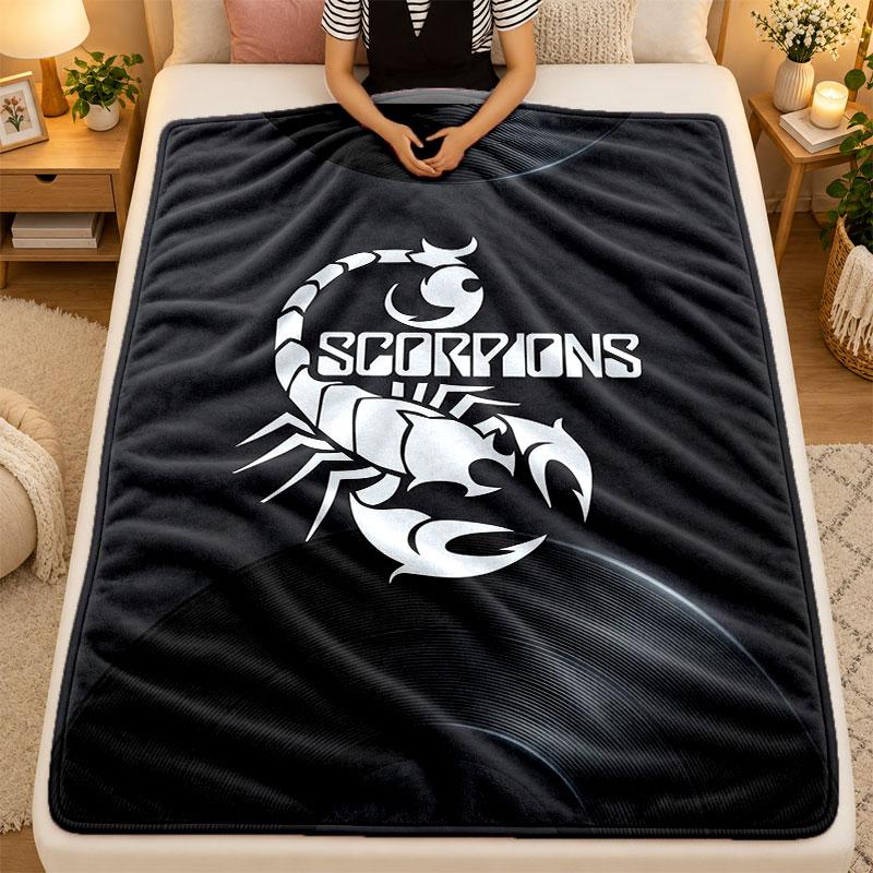 Flannel BlanketScorpions Warm Soft Throw Blanket for Indoor Sofa Bed Living Room Use