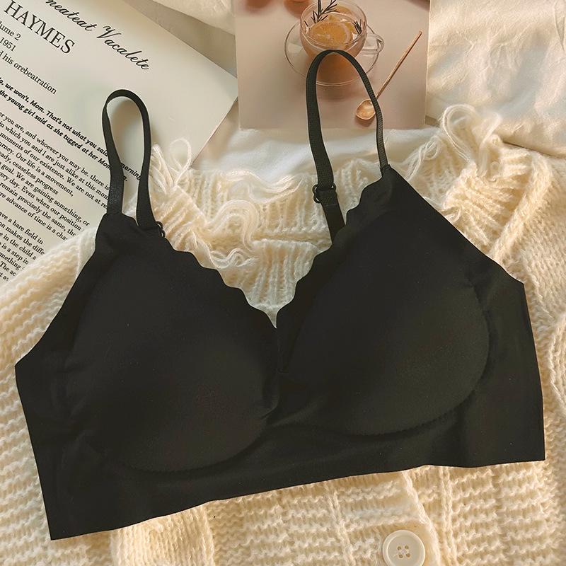 

Girls Seamless Adjustable Breathable Wire-Free Bra: Push-Up, Anti-Sagging, Detachable, Wrap-Around Design for Large Busts. 70B [M for 80-120 lbs] чорний