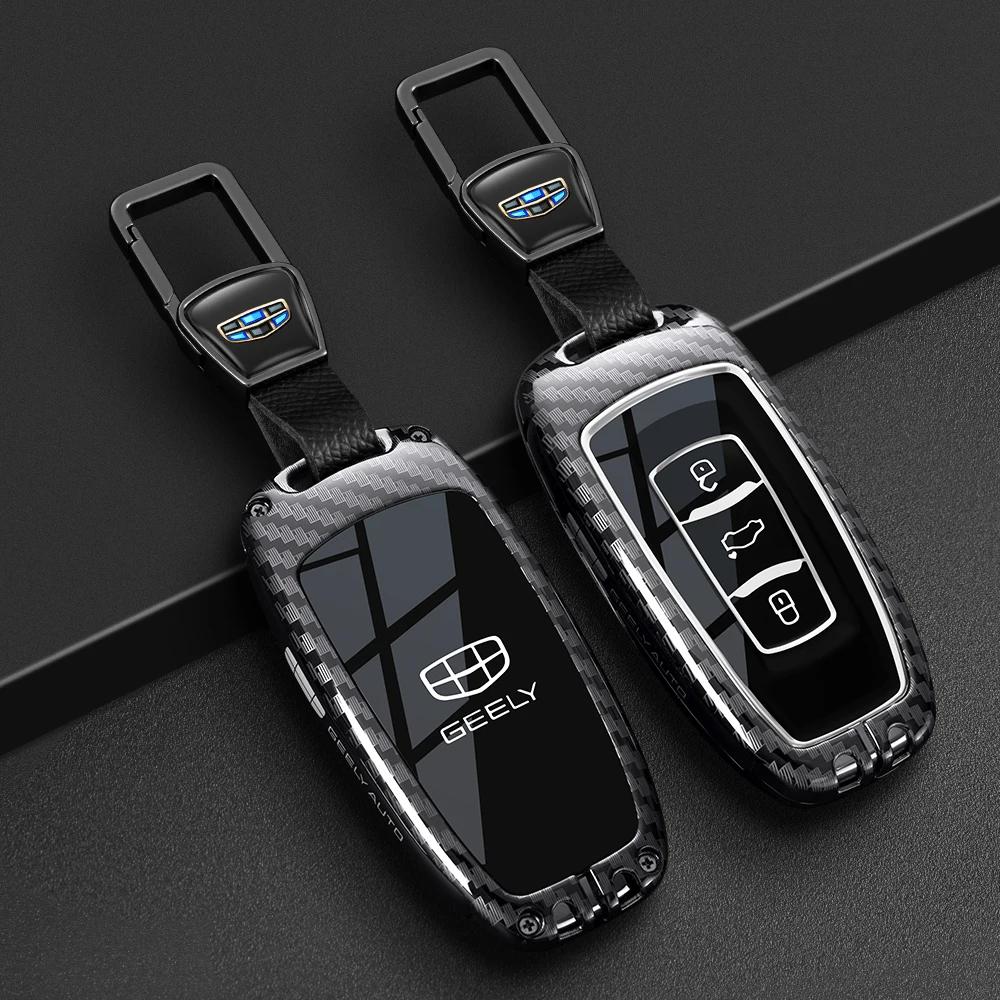 Interior Mouldings Car Key Case Cover Auto Shell Fob Holder for Geely Atlas Boyue NL3 EX7 SUV GT GC9 Emgrand X7 Borui Keyless Ac
