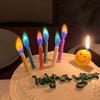Colorful Flame Birthday Cake Candles Korean Ins Dessert Baking 6 Packs Colorful Creative Holiday Party