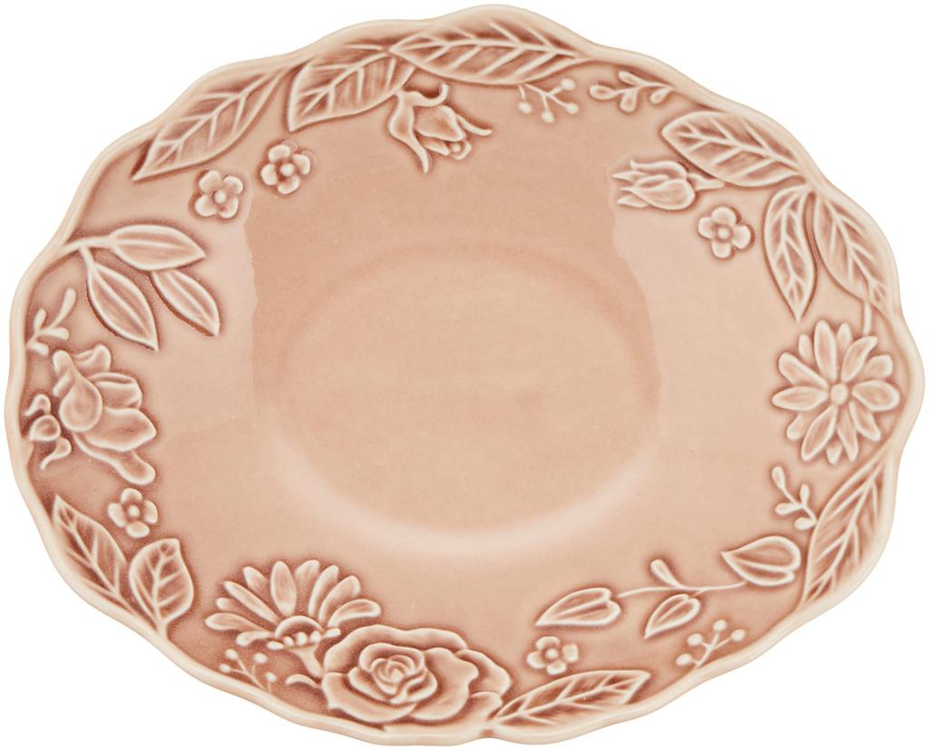Ceramic Ai Mino Ware YUKURI Rulief Oval Bowl, Microwave and Dishwasher Safe, Made in Japan, Rose, 8375, 22.5 x 18.6 x 4.8cm