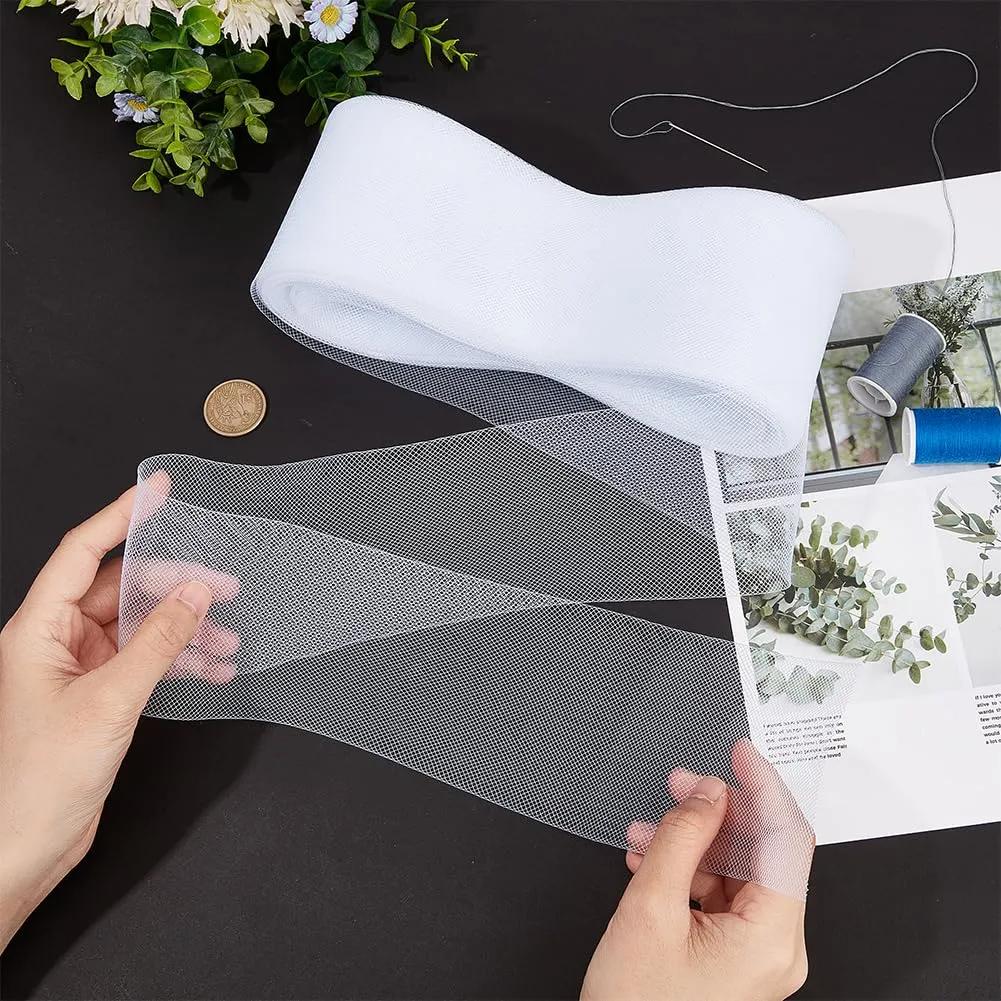 1-10cm Flat Plain Hard Stiff Rigid Crin Horsehair Braid Polyester Boning for Sewing Wedding Dress Dan Formal Dress Acssory