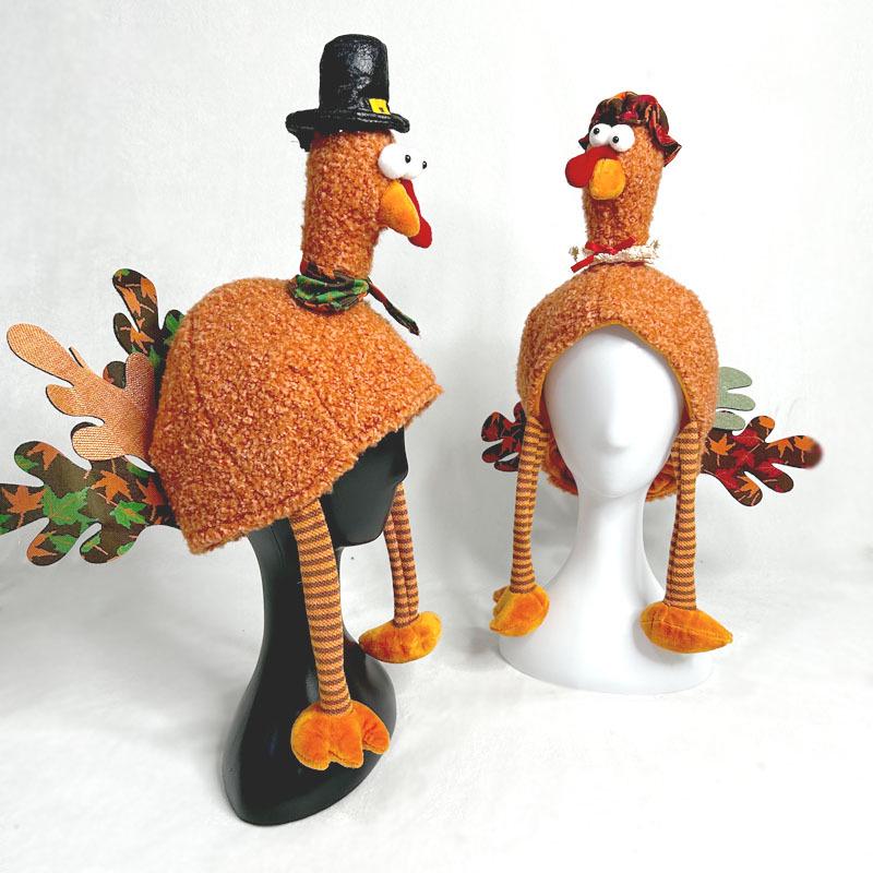 Thanksgiving Cartoon Turkey Plush Hat - Festive Party Decoration