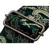 Spice Note Dragons & Flowers Jacquard Guitar Strap, Made In Japan, Green, ES-PJ50DFGRN (Total Length: 820mm-1450mm)