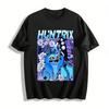 Playful Blue Cat & Dark Pal Print Casual T-shirt Unisex Street Style Trendy Top Pure Cotton T-shirt