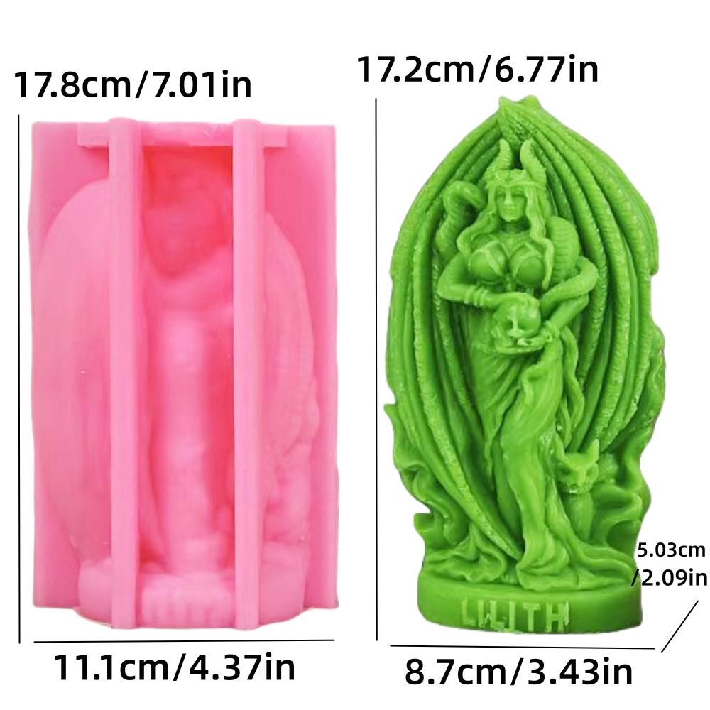 

Greek Goddess Candle Silicone Mold Mythology Skull Goddess Epoxy Resin Silicone Mold Women Goddess Concrete Cement Gypsum Mold