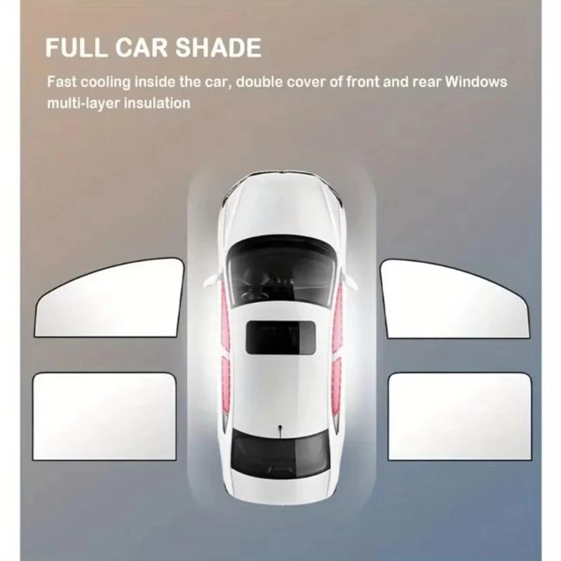 Car Side Window Sun Shade, Magnetic UV Protection Sunshade Cover, Privacy Protection Sun Blocker For Car Front & Rear Windows