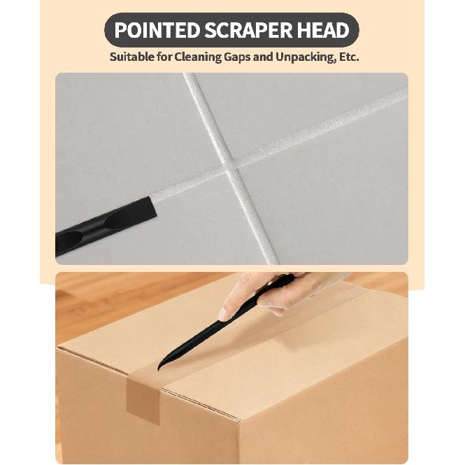 12 PCS Carbon Fiber Plastic Scrapers Tool, Non-Scratch Scraper Tool for Tight Spaces, Multi-Purpose Label Scraper Pen-Shaped, for Car Cleaning