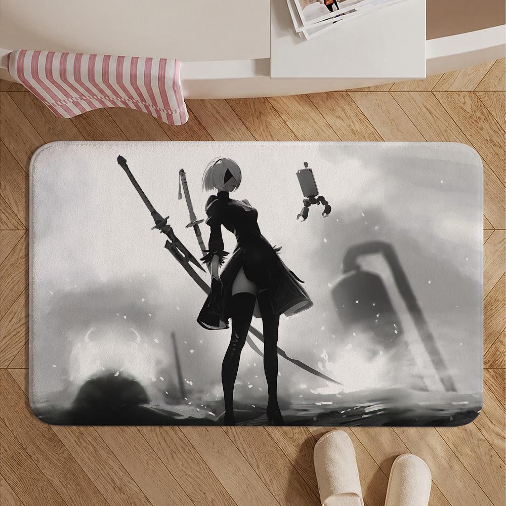 Game-NieR AutomataS Floor Mat Soft Non-Slip Bath Mat, Bedside Carpet, Absorbent Doormat for Home