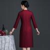 2022 Spring Elegant Knee-Length Dress: Stylish Plus Size Mother of the Bride Outfit for Middle-Aged Women