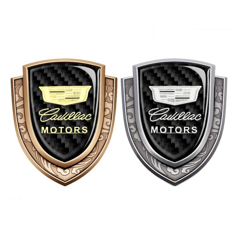 Car Logo Side Window Emblem for Cadillac Seville XT4 CT4 CT5 SLR CTS DTS ATS Escalade Exterior Accessories Carbon Fiber Sticker