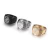 2026 European Soldier Badge Titanium Steel Ring, Marine Corps Personalized Golden Eagle Ring Men