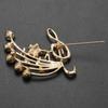 New Arrival Music Brooch Elegant Style With Rhinestones Treble Clef Pin Brooches For Ladies 
