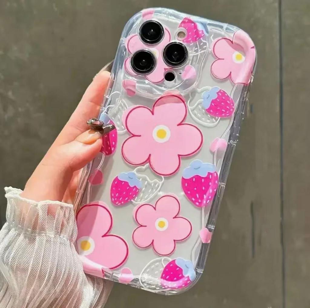 Painted plant flower for iphone17pro mobile phone case Apple 15 bracelet 14pro13promax new 16