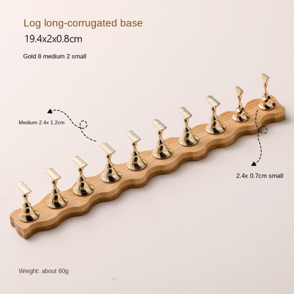 INS False Nail Tip Holder Wooden Nail Holder with Base Nail Display Stand Nail Art Practice
