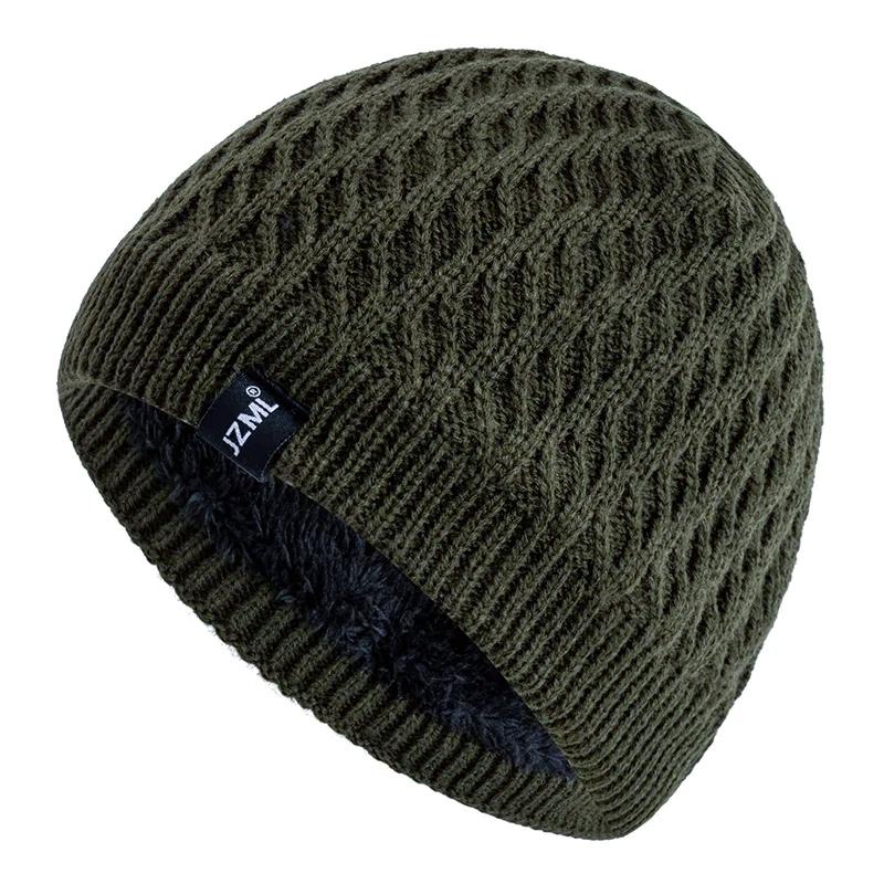 New Style Unisex Winter Hats Plush Fur Lined Men Women Warm Beanie Cap Casual JZML Label Decor Outdoor Winter SKI Knitted Hats