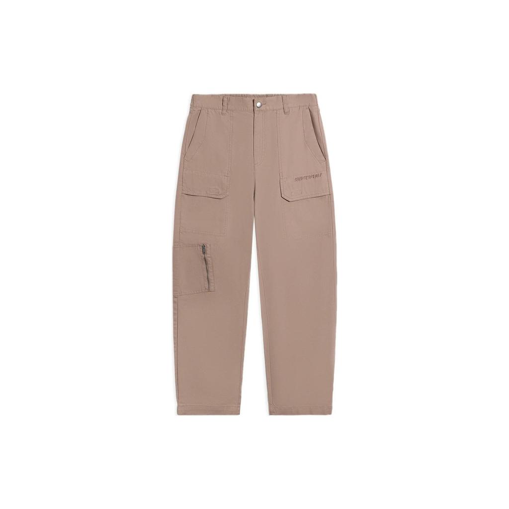 Li-Ning CF Sports Life Series Solid Color Straight Breathable Casual Pants Unisex Bottoms Gingerbread-Brown AKXS843-2