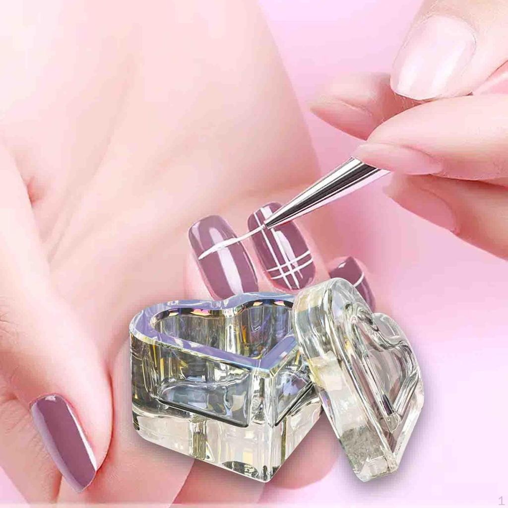 Elegant Glassware Nail Art Dappen Dish Set with Lid