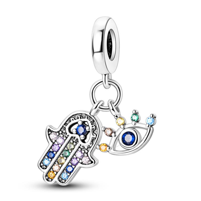 Newcopper Sparkling Zircon Devil'S Eye Horus' Eye Best Wishes Lucky Charms Beads Fit Pan Original Bracelets Diy Jewelry