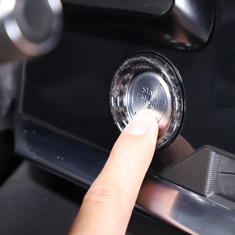 Fibră de carbon CENGINE START STOP Buton comutator Inel decorativ pentru Chevrolet Corvette C8 Z51 Z06 -23 Auto Trim