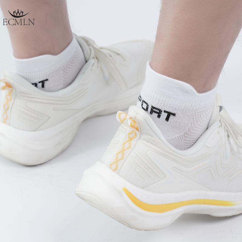 5 párov/sada vysoko kvalitných pánskych členkových ponožiek, priedušných bavlnených športových sieťovaných ponožiek, ležérnych atletických tenkých krátkych ponožiek Sokken pre väčšie veľkosti