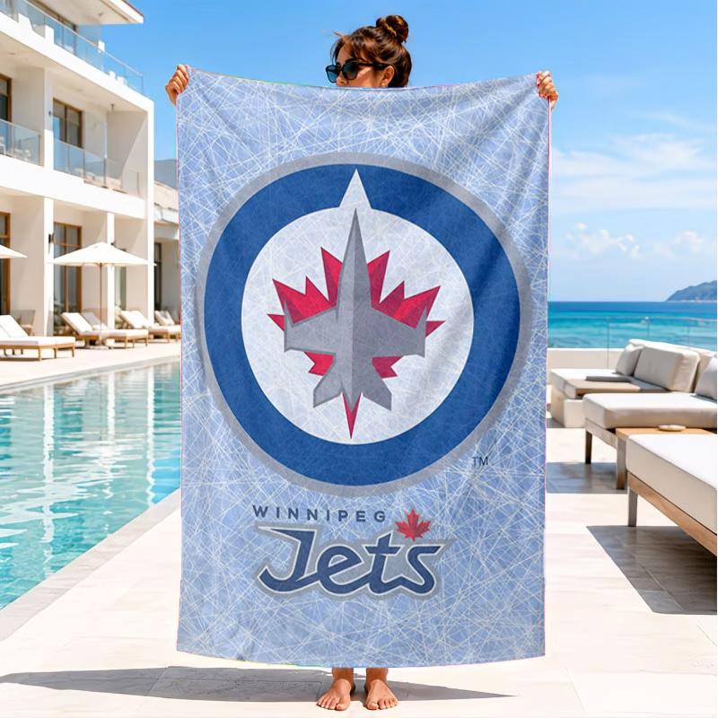 Jets Hockey Team Beach Towel, Super Soft Microfiber, Perfect Gift for Her/Him, Birthday, for Pool, Beach, Travel, Decor Beach Party