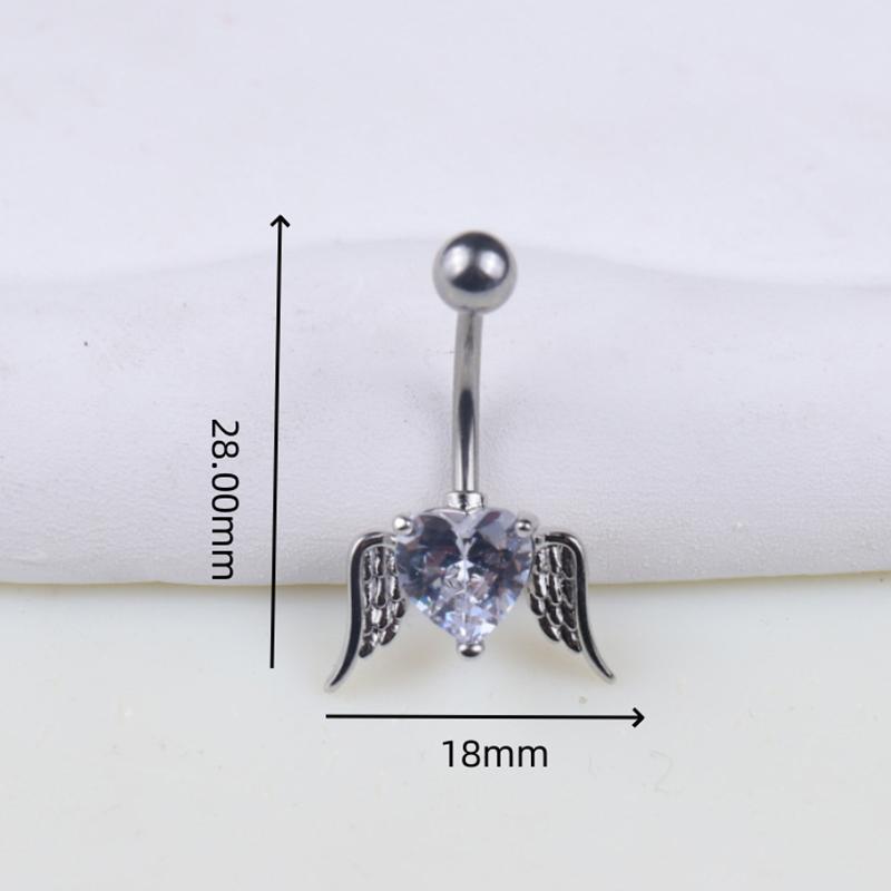 Fashion Bowknot Heart Navel Rings For Women Sexy Belly Button Nail Body Piercings Jewelry Stainless Steel Belly Button Ring Gift