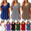 Stylish Women's Summer Short Sleeve Blouse In Vibrant Colors Plus Size Casual Tunic
