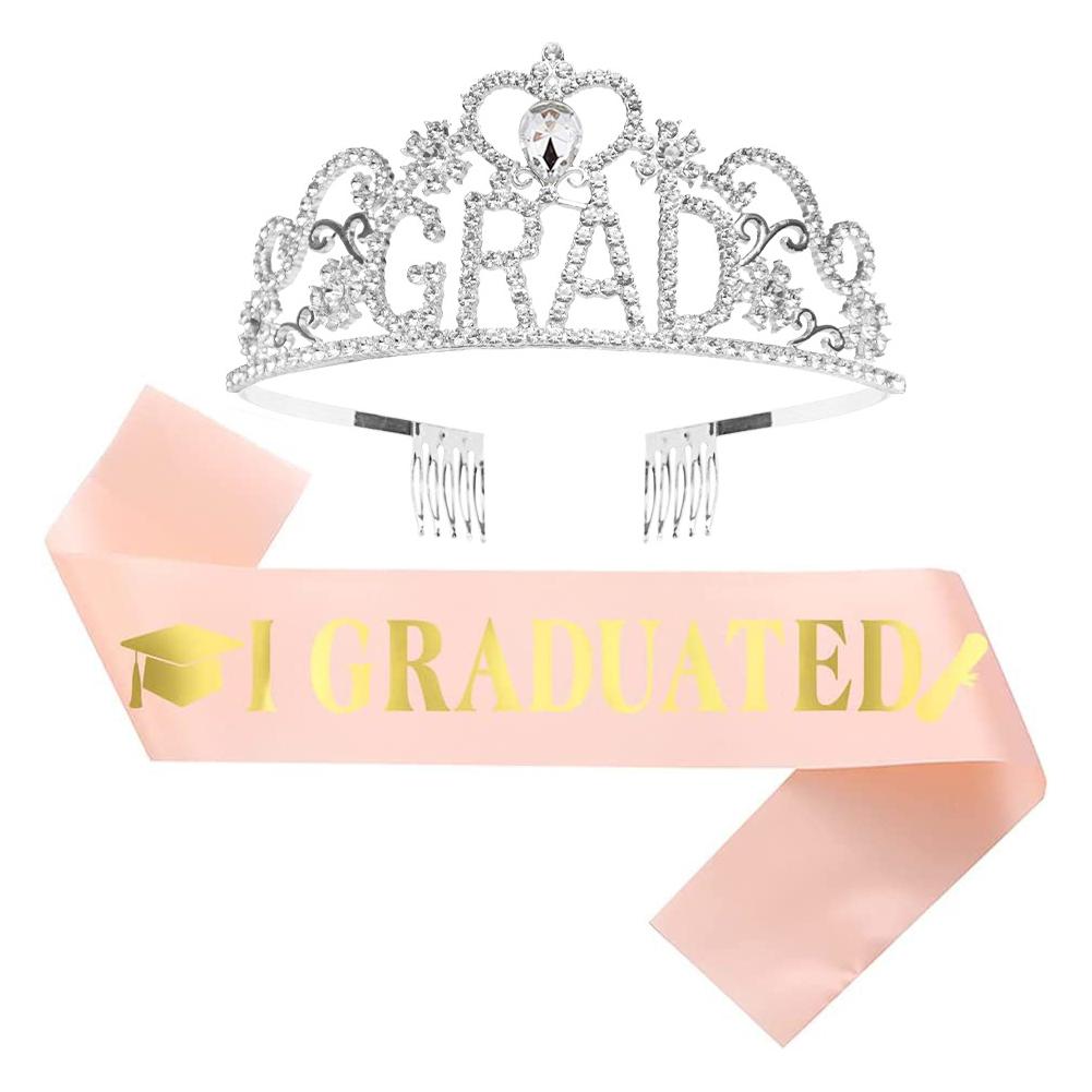 Graduation Party Supplies Kits Crown Tiara Sash For Students Graduation Party Decorations Grad Decor Favors