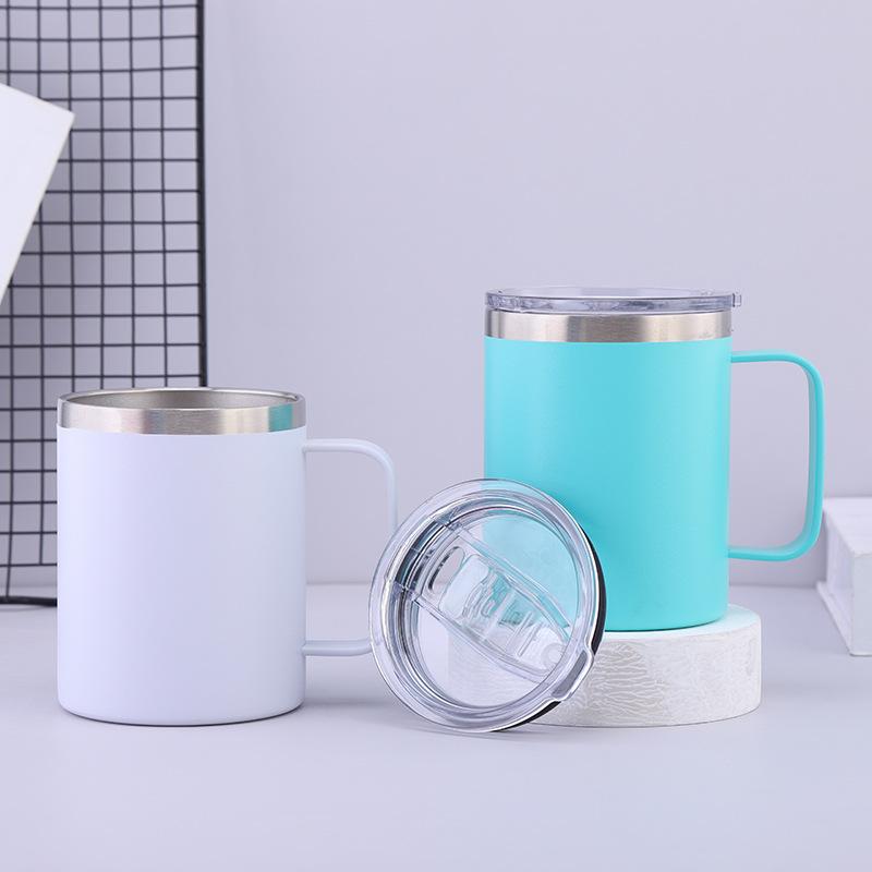 Becher mit Henkel Doppelschichtig isoliert Büro-Kaffeebecher Edelstahl Isolierbecher