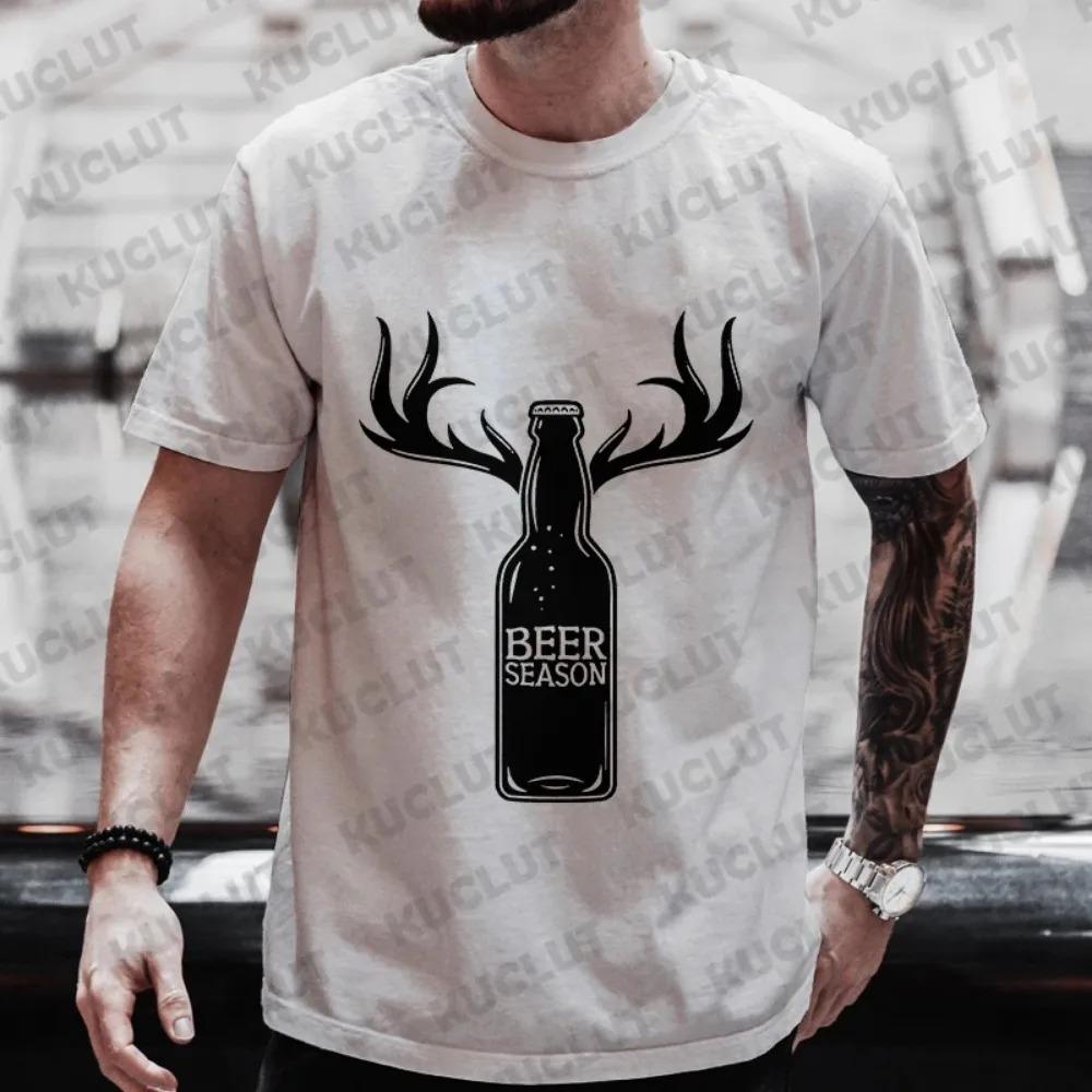 Men T-shirts Beer Season Fashion Graphic T Friends Shirt Single Farewell Bachelor Stag Party Tees Oversized Streetwear Y2k Tops