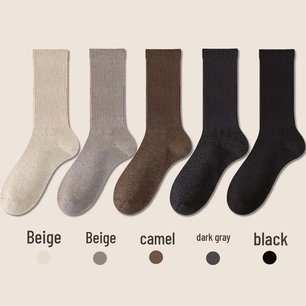 Women's Seamless Knee-High Cotton Socks, Antibacterial & Warm, Autumn/Winter 2024 Collection