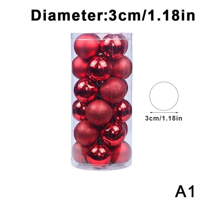 24Pcs/Box 3/4Cm Christmas Balls Set Christmas Tree Ornaments Christmas Hanging Pendants Christmas Tree Decor Year Gifts
