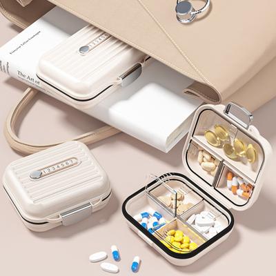 Wöchentliche Pillendose mit Fächern und transparentem Deckel, 7 Fächer, Schloss-Design, staubdicht, feuchtigkeitsbeständig, für unterwegs, kompakter Pillenhalter, Pille