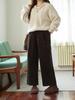 Plus Size Women's High Waist Corduroy Wide Leg Pants - Autumn/Winter Casual Fit