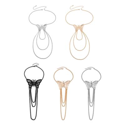 Stylish Butterfly Tassels Arm Cuff Bracelet Fashion Metal Arm Chain Open Arm Bracelets Ornament Popular Accessories