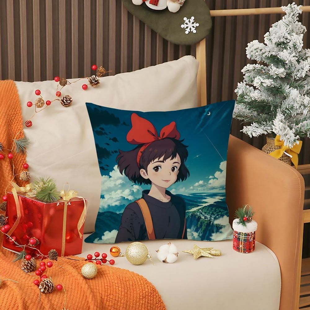 k-Kiki's Delivery Service Pillow Case Living Room Sofa Decorative Cushion Cover Simple Household Light Luxury Printed Pillow