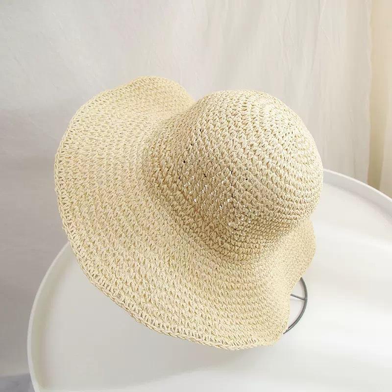 

Straw hat seaside sunscreen summer lace-up hollow straw hat women travel sunscreen beach new sun hat sun hat M（56-58cm）