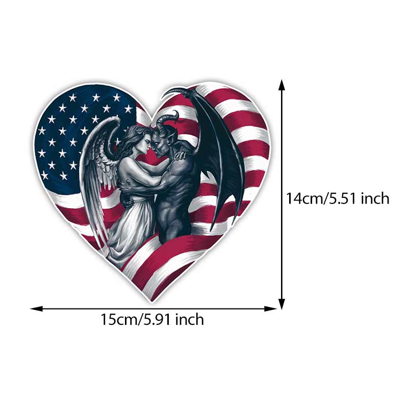 

Car Sticker American Flag Gothic Heart Decal Vinyl Detachable Waterproof Outdoor Car Bumper Window Notebook Computer Decoration Car Accessories TM347 A-15cm Longest Side