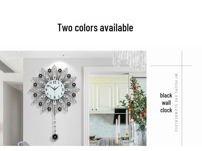 European Luxury Peacock Wall Clock for Elegant Living Room Decor