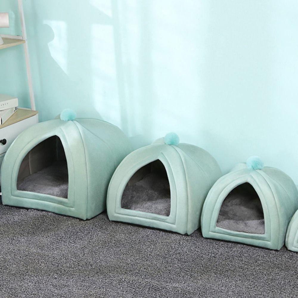 Soft Semi-enclosed Cat Villa Warm Cat Sleeping House Creative Cats Cave Bed  Indoor