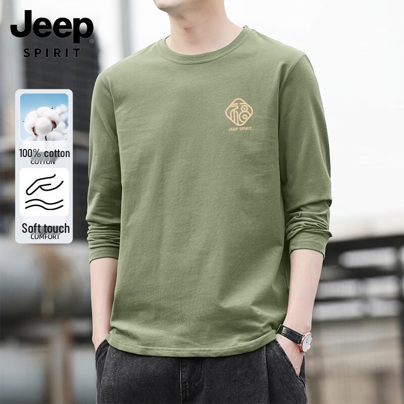 Jeep Spirit Men s Casual Pure Cotton Long Sleeve T-Shirt XL