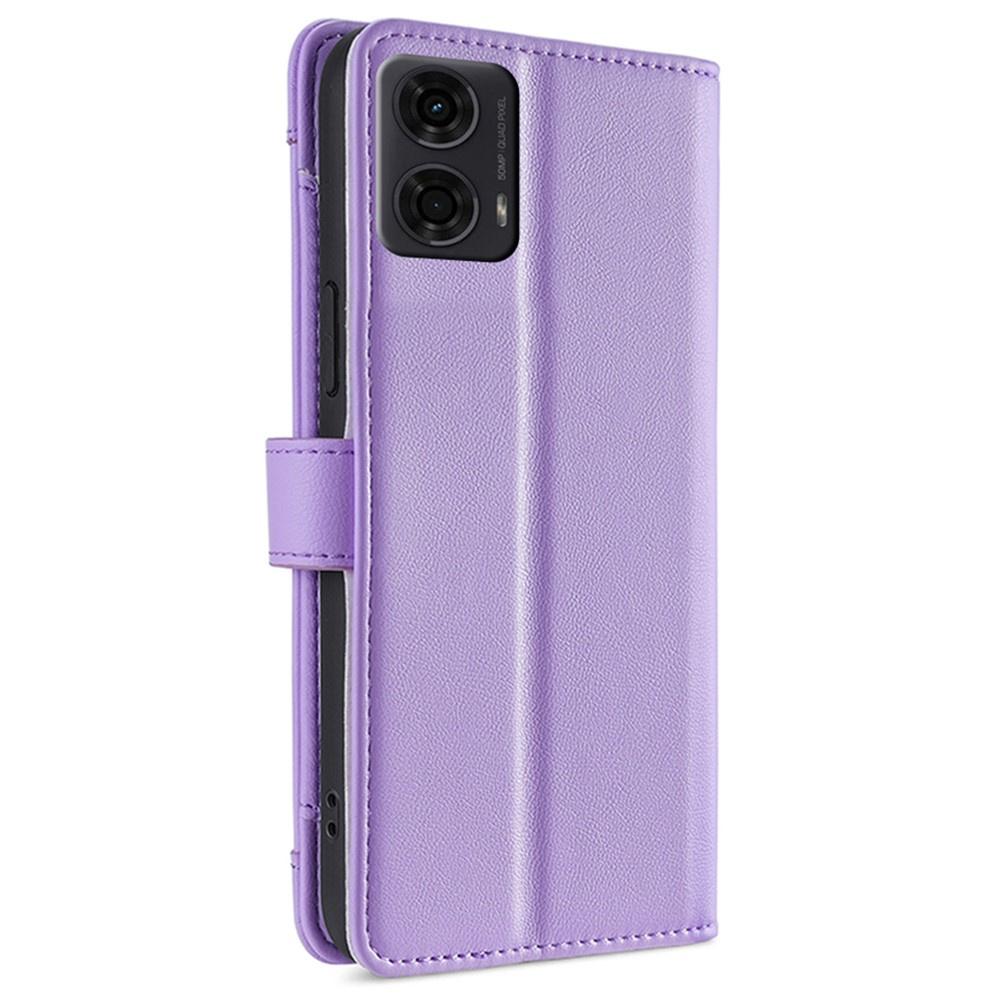 Flip Case for Motorola Moto G04 / G24 / G24 Power, Wallet Zipper Pocket, Purple