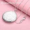 925 sterling silver 16-30 inch exquisite round flip up pendant necklace, women's fashion gift, wedding jewelry accessories