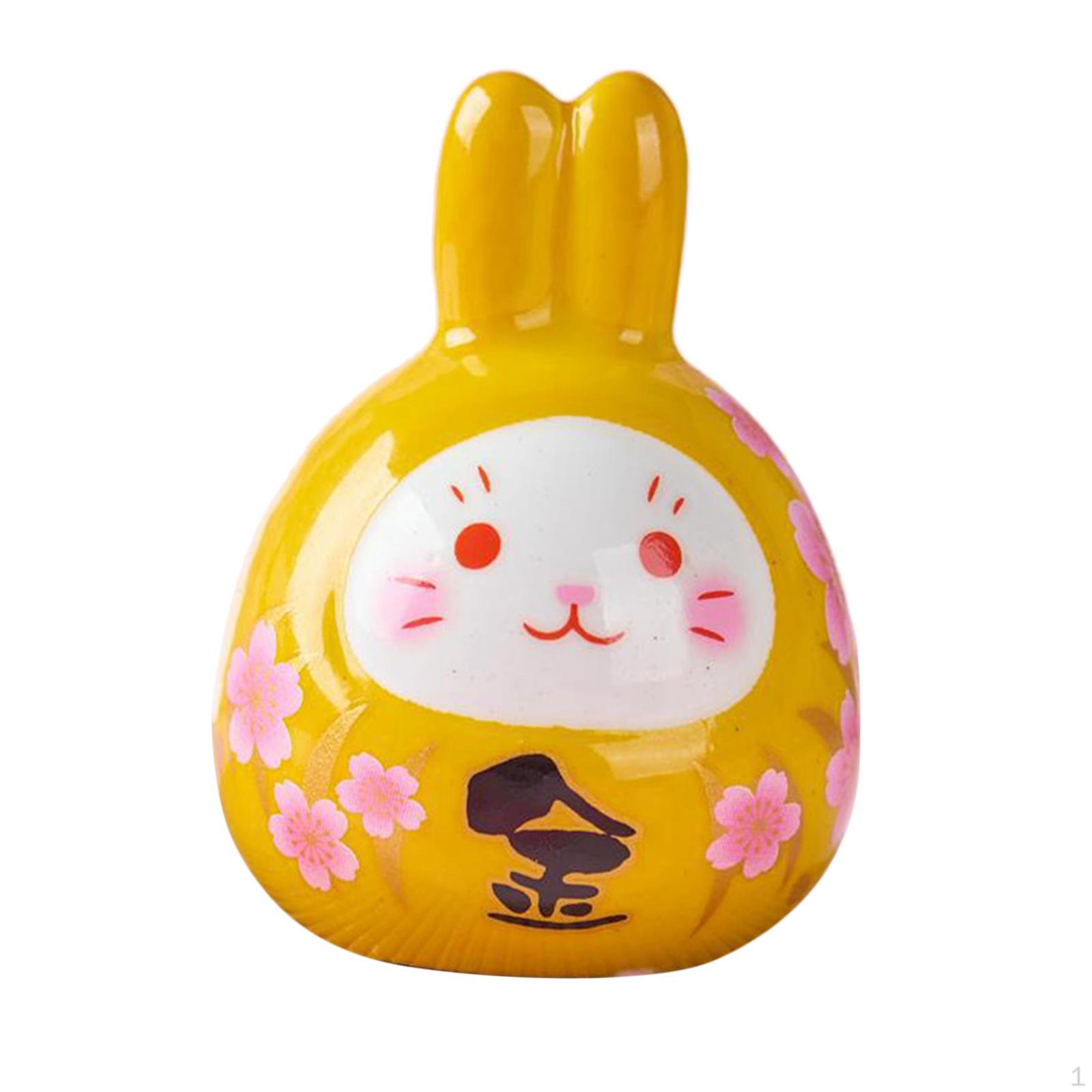 

Statue Desk Ornament Ceramic Sculpture for Holiday Office Fairy Garden Decor жовтий