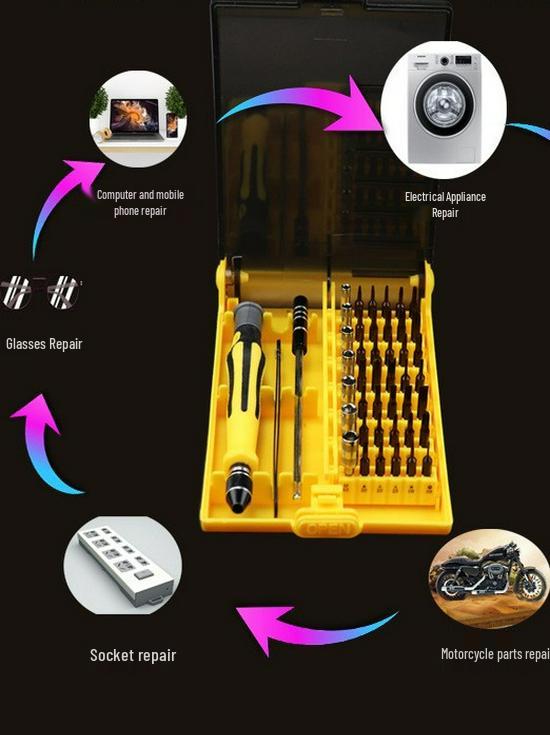 Multi-Functional Screwdriver Set: Flathead, Phillips, Torx, Hex for Phone Repair