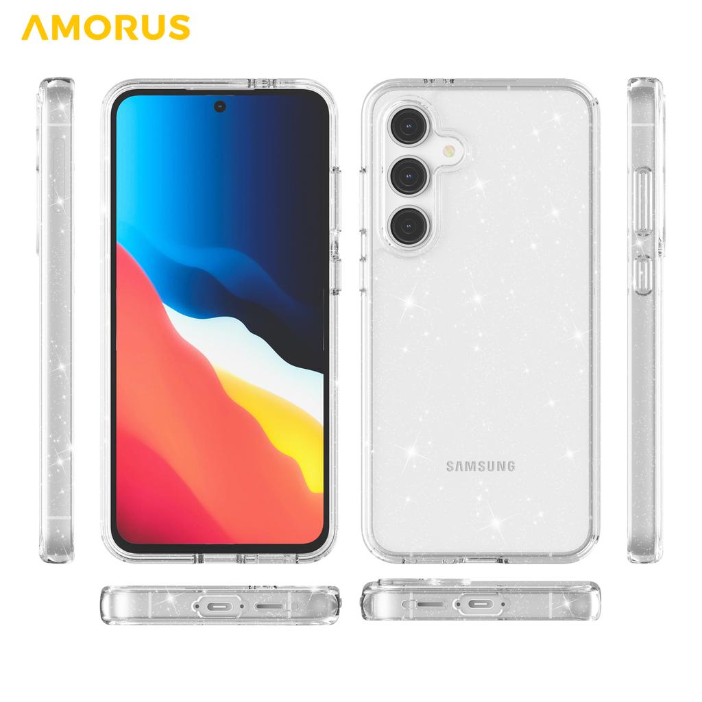 AMORUS For Samsung Galaxy S24 FE Case Soft TPU Hard PC Back Shockproof Phone Cover