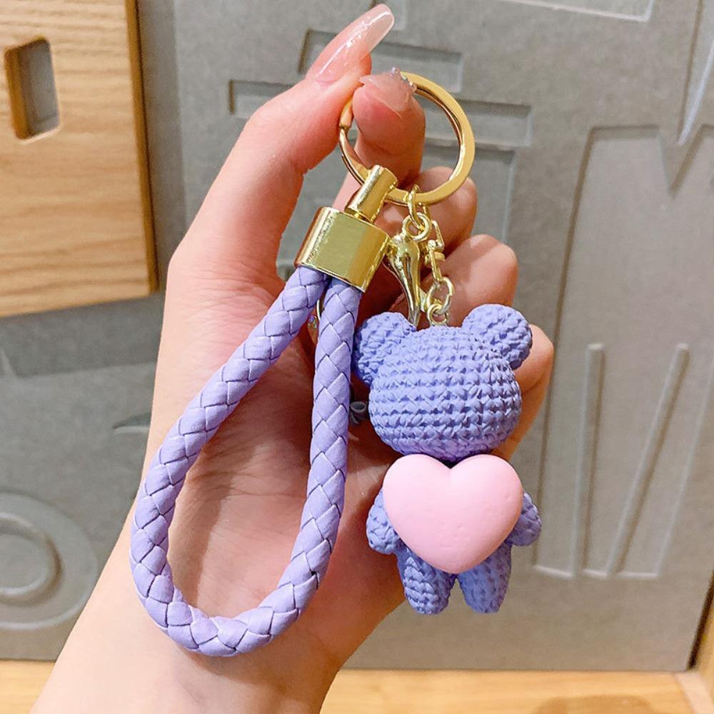 Lovely Bear Keychain Cute Bear Fashion Keychain Couple Gift Women Bag Phone Doll Pendant Car Keyring Figure DIY Jewelry Trinket