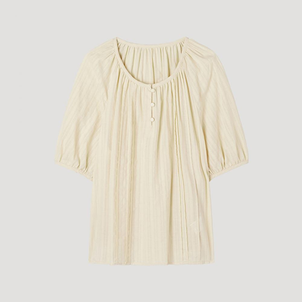 

[She S miSS] Puff Shirring Cotton blouSe Swwblp22090 Ly light yellow/66