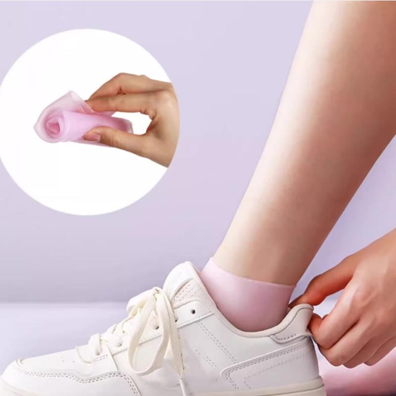 2Pairs Silicone Moisturizing Hand Gloves Foot Socks for Dry Cracked Feet Foot Care Socks Spa Pedicure Socks Massage Moisturizing Gel Gloves